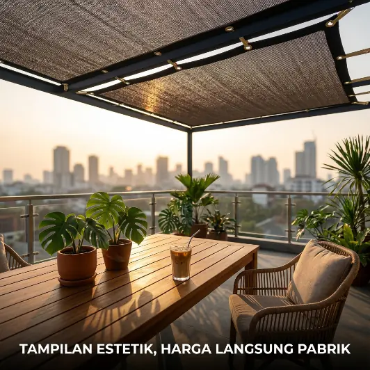 Paranet persegi panjang untuk patio