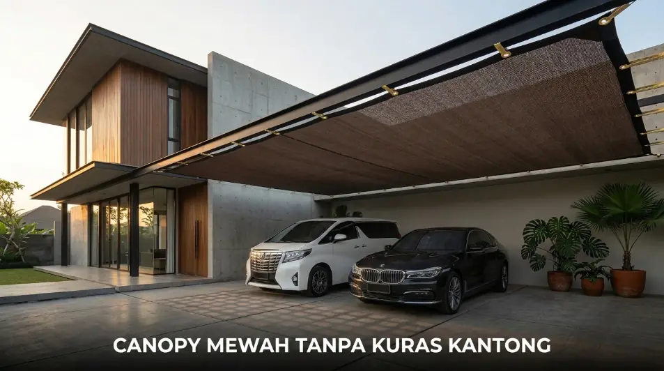 Carport premium dengan paranet Rimbuni